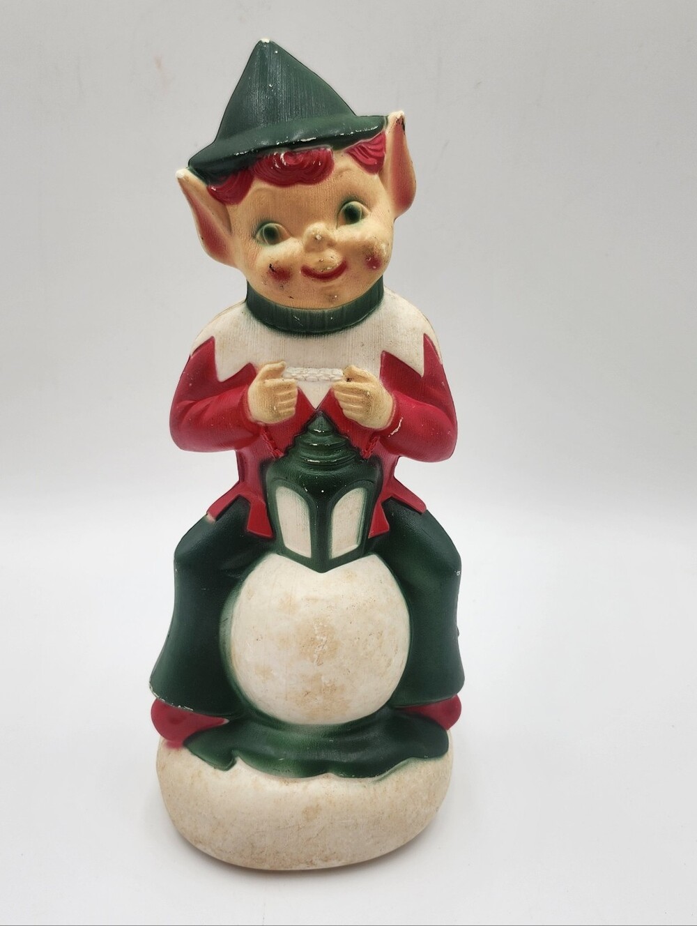 Vintage EMPIRE CHRISTMAS ELF ON A SNOWBALL BLOW MOLD 13"H